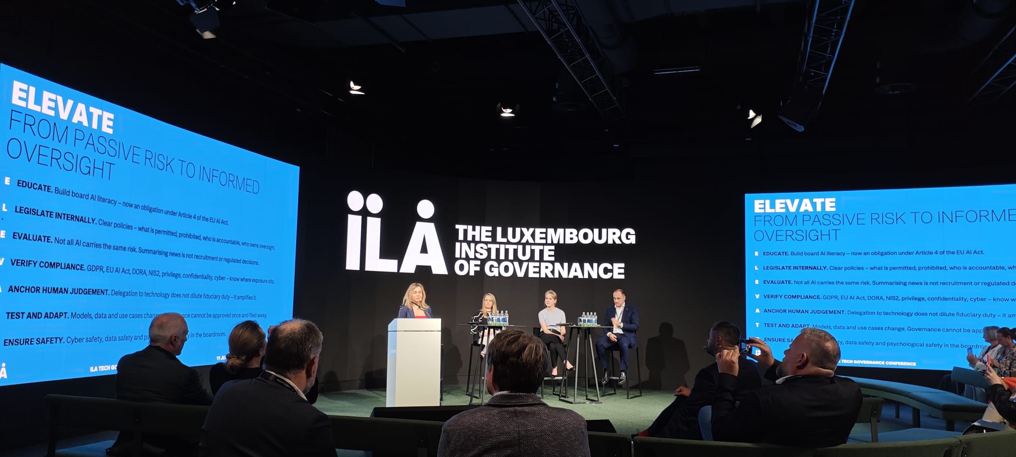 Katia Ciesielska speaking at the ILA Tech Governance Conference in Luxembourg